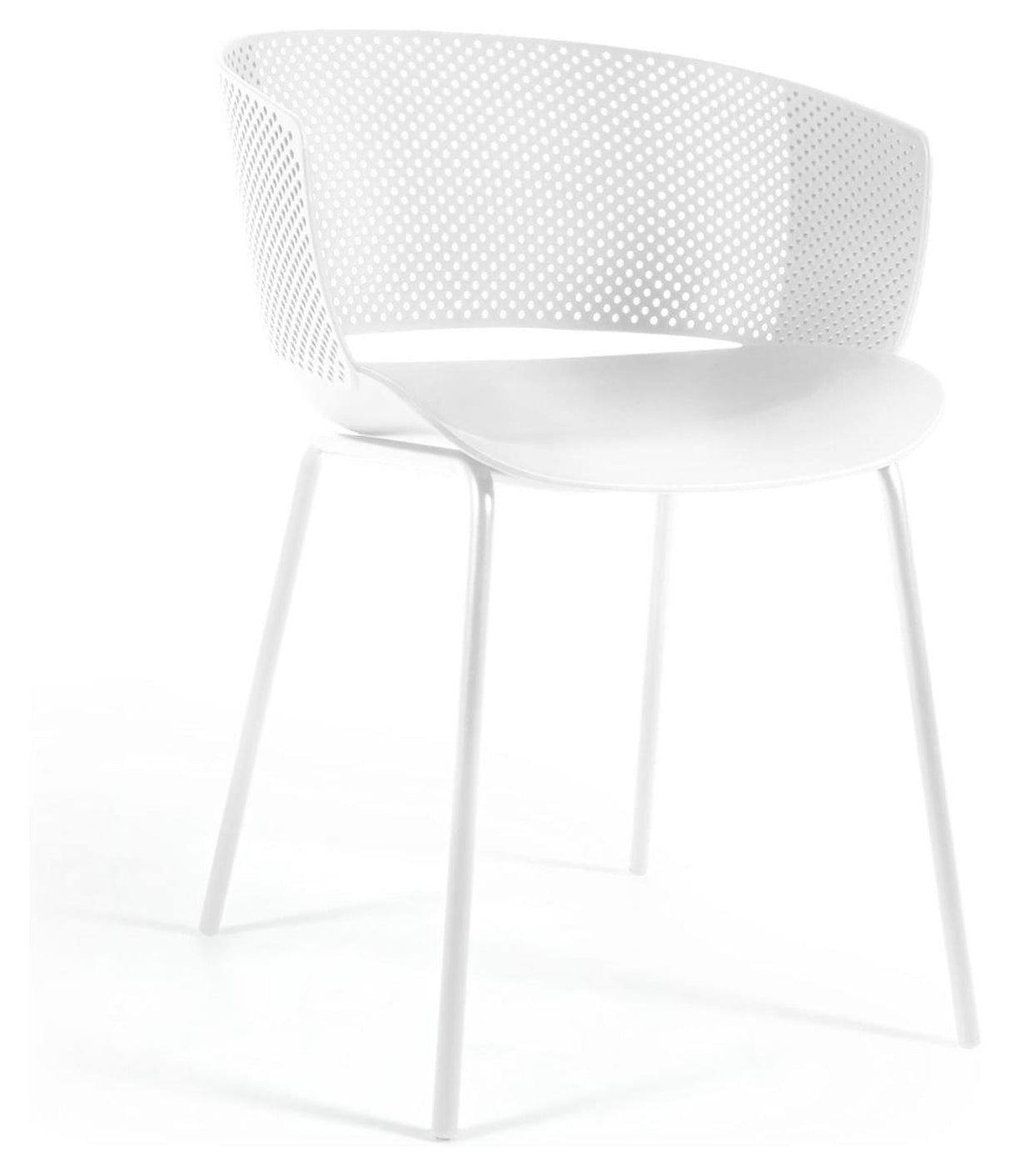 Yeray Garden Chair in recycled plastic, White