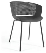 Yeray Garden Chair in recycled plastic, Black