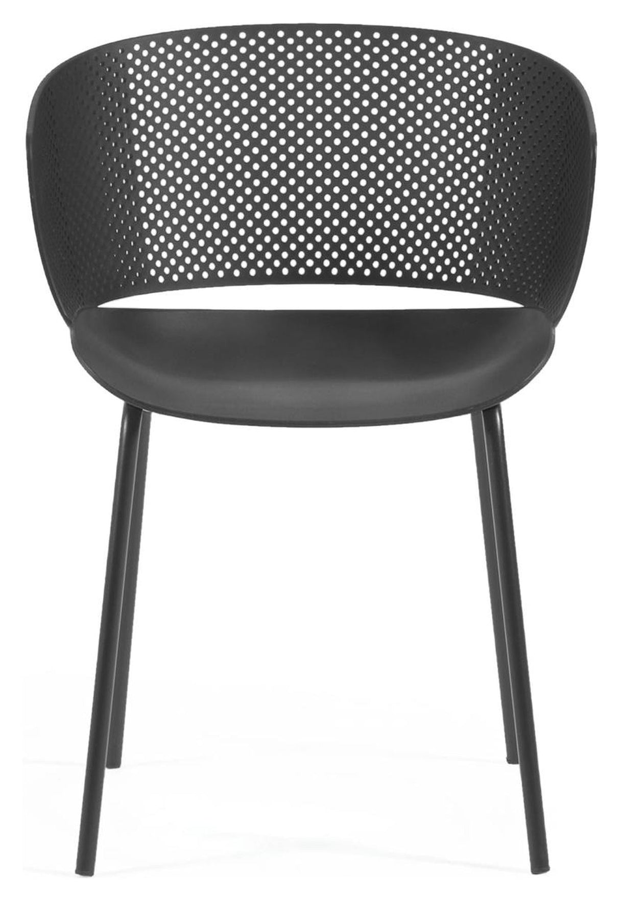 Yeray Garden Chair in recycled plastic, Black