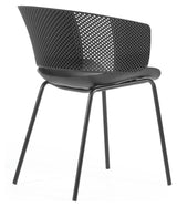 Yeray Garden Chair in recycled plastic, Black