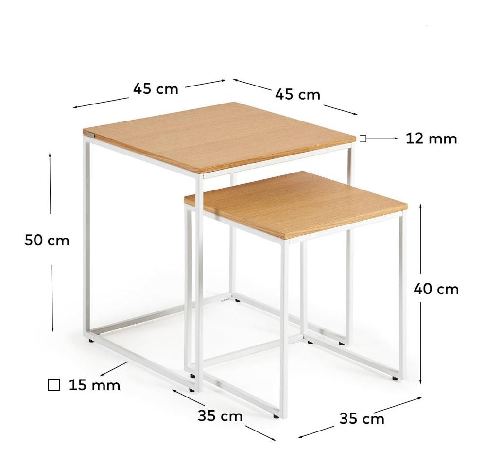 Yoana Deposit Table, Oak Veneer/White