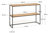 Yoana Console Table 120x80, Oak veneer