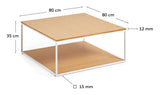 Yoana Coffee Table 80x80, Oak veneer/White