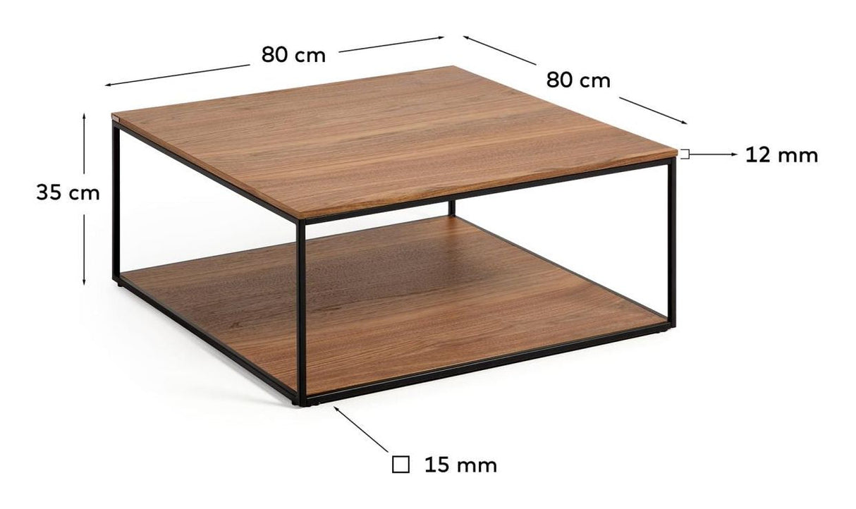 Yoana Coffee table 80x80, Walnut definer