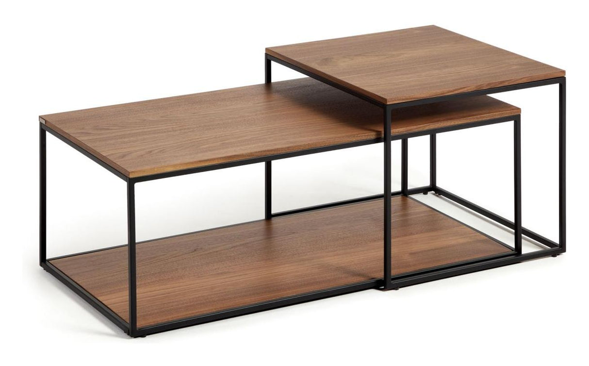 Yoana Coffee table set of 2, Walnut definer