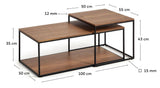 Yoana Coffee table set of 2, Walnut definer