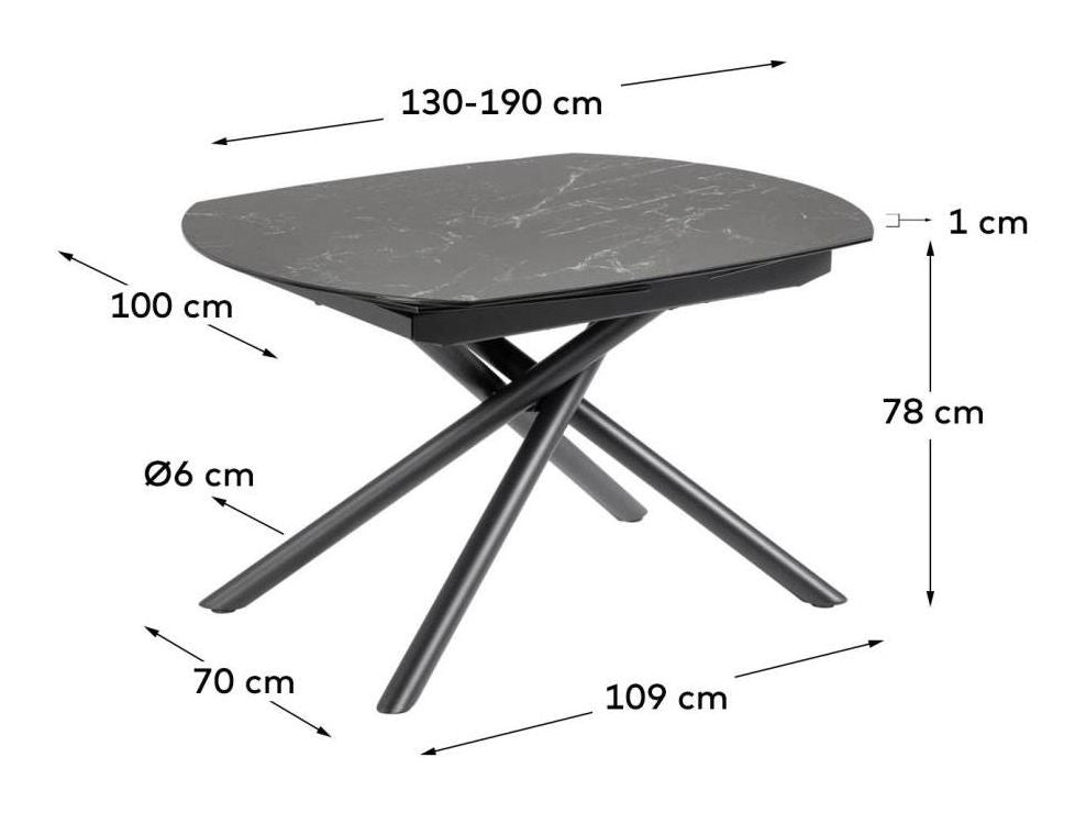 Yodalia Dining Table Gray, 130/190x100