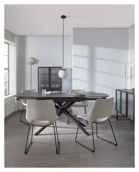 Yodalia Dining Table Gray, 130/190x100