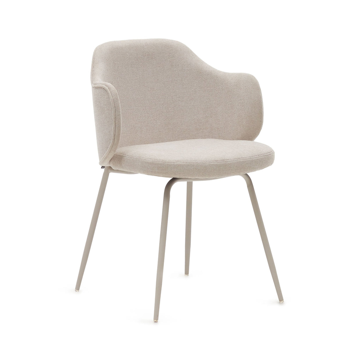 Yunia Dining chair with armrests, Beige fabric