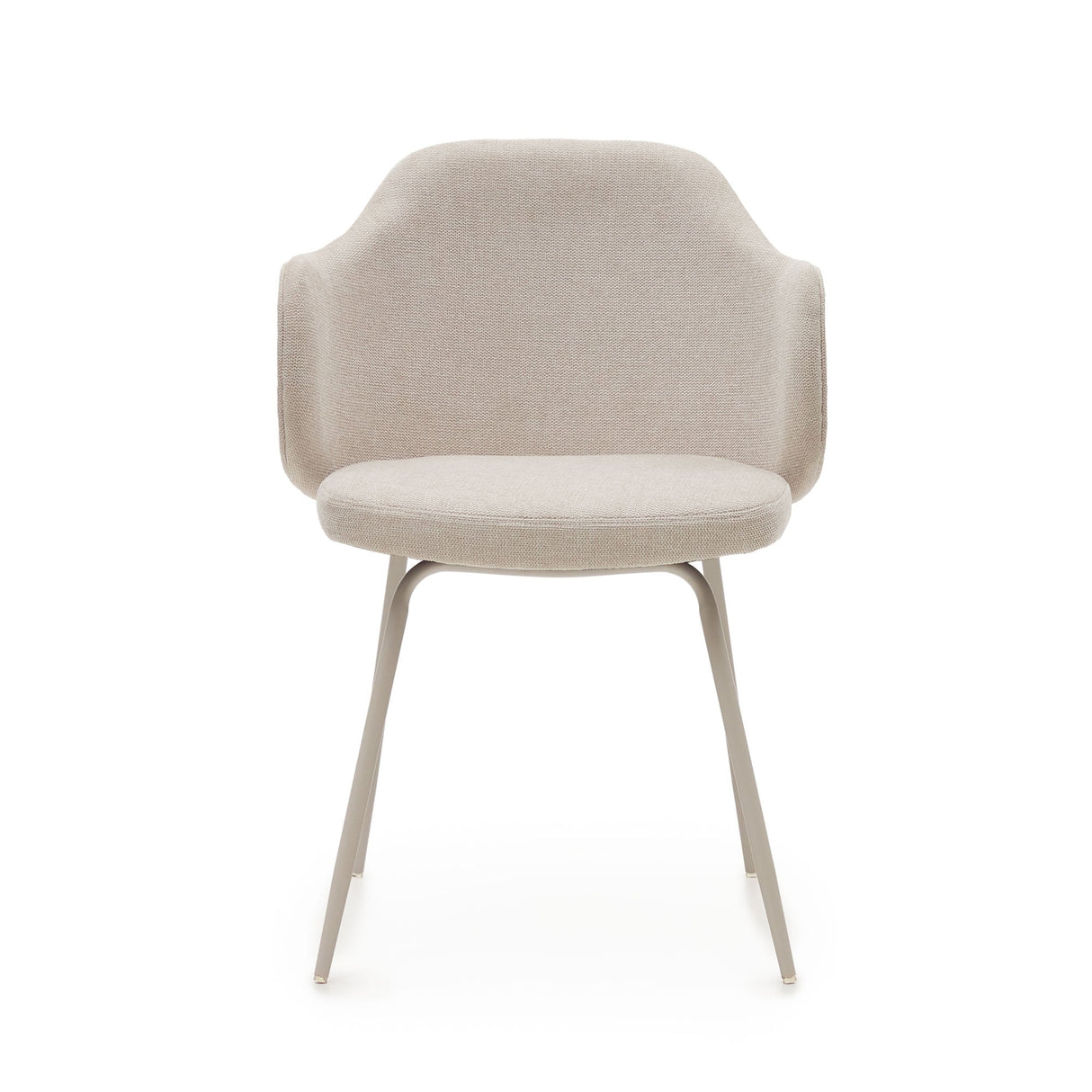 Yunia Dining chair with armrests, Beige fabric