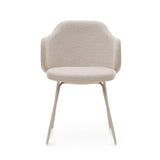 Yunia Dining chair with armrests, Beige fabric