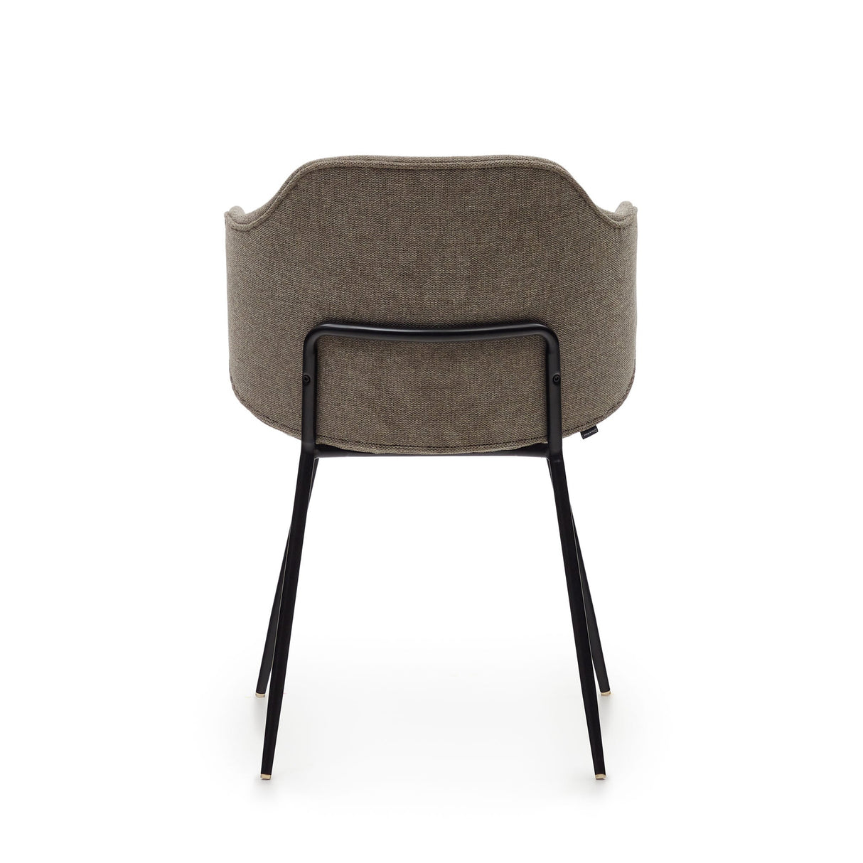 Yunia Dining chair with armrests, Brown fabric