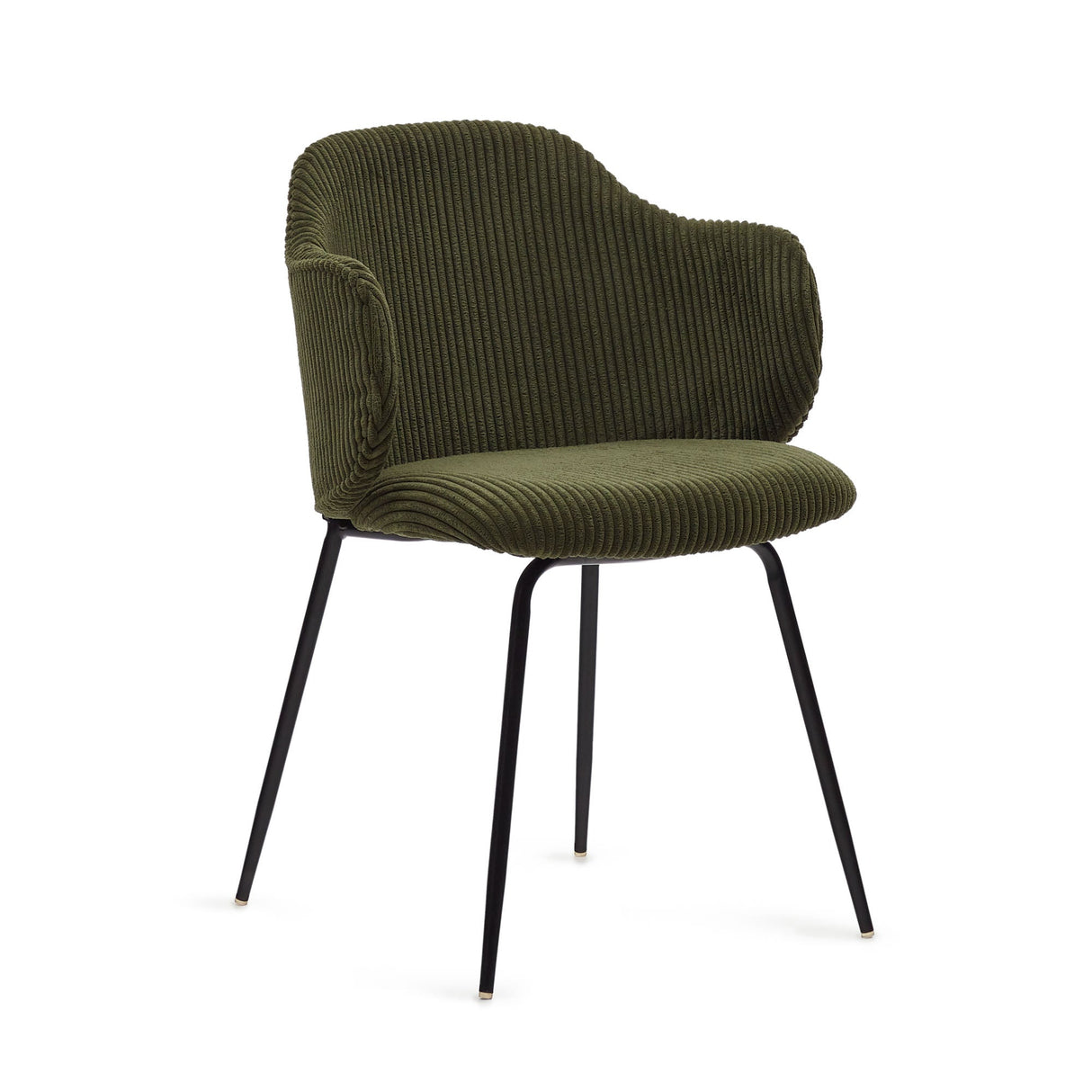 Yunia Dining chair with armrests, Green velvet