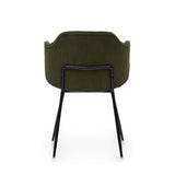 Yunia Dining chair with armrests, Green velvet