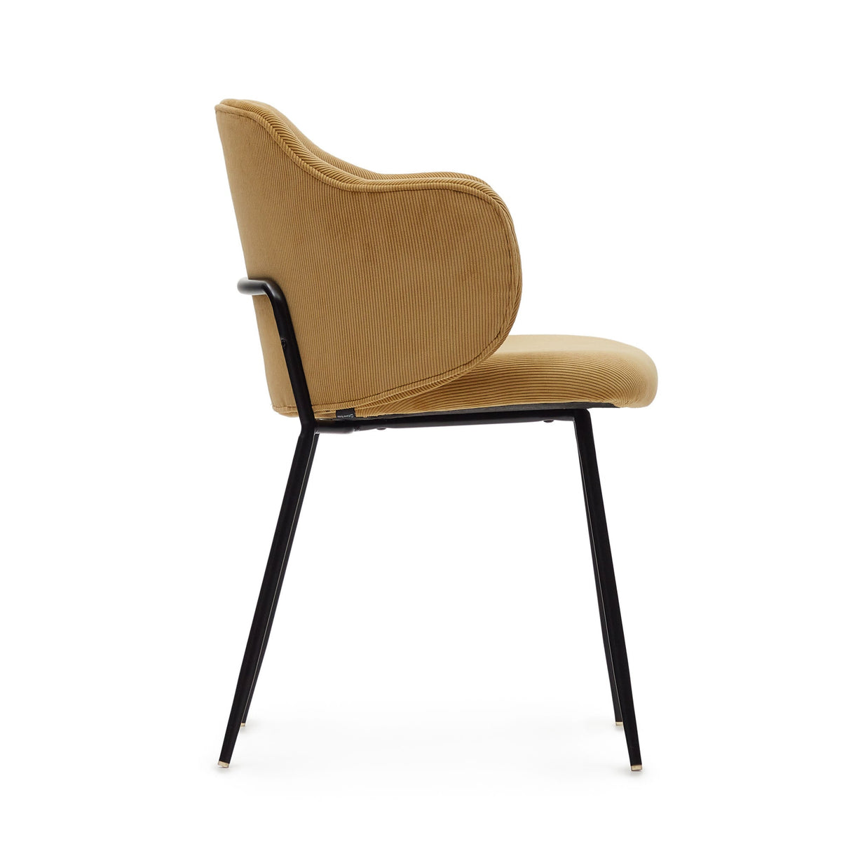 Yunia Dining chair with armrests, Yellow velvet