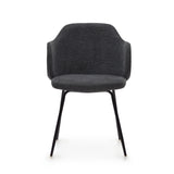 Yunia Dining chair with armrests, Dark gray fabric