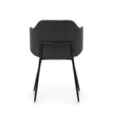 Yunia Dining chair with armrests, Dark gray fabric