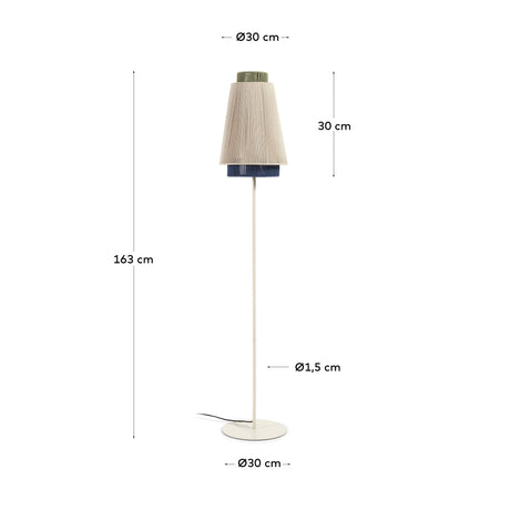 Yuvia Cotton Floor Lamp Beige