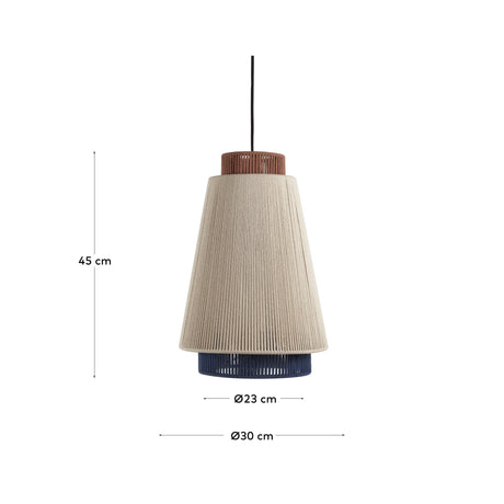 Yuvia Cotton Ceiling Lamp, Beige