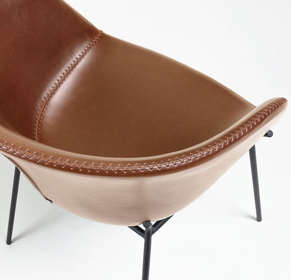 Zadine Dining chair with armrests Brown leatherette