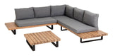 Zalika Lounge Set Acacia Wood/Gray Cushions