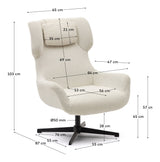 Zalina Armchair with turn, White Shearling