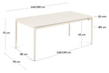 Zaltana Garden table with extension, 140/200x90, Mat White aluminum