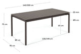 Zaltana Garden table with extension, 140/200x90, Mat Black aluminum