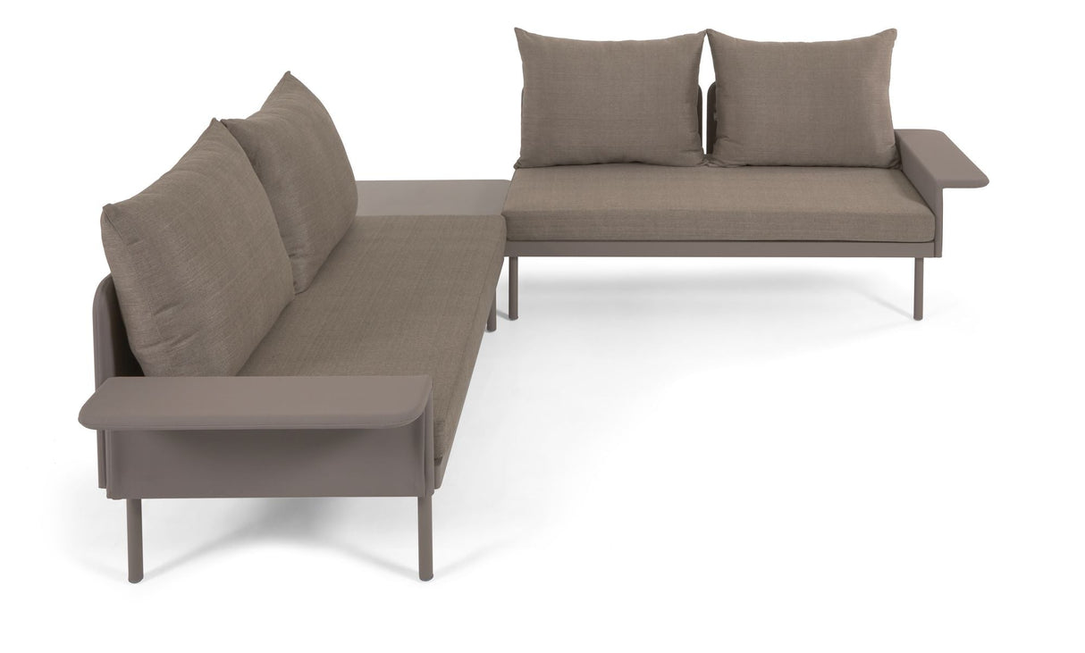 Zaltana Lounge Corner sofa with table, Matt Brown aluminum