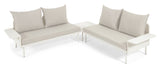 Zaltana Lounge Corner sofa with table, Matte White aluminum