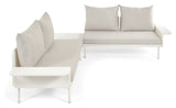 Zaltana Lounge Corner sofa with table, Matte White aluminum