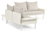 Zaltana Lounge Corner sofa with table, Matte White aluminum