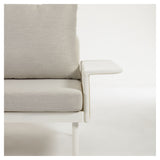 Zaltana Lounge Corner sofa with table, Matte White aluminum