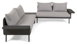 Zaltana Lounge Corner sofa with table, Matte Black aluminum