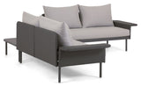 Zaltana Lounge Corner sofa with table, Matte Black aluminum