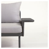 Zaltana Lounge Corner sofa with table, Matte Black aluminum