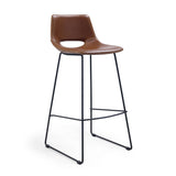 Ziggy bar stool with brown leatherette