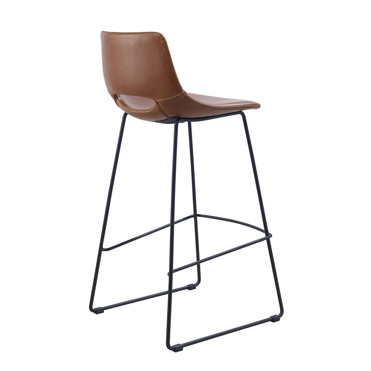 Ziggy bar stool with brown leatherette