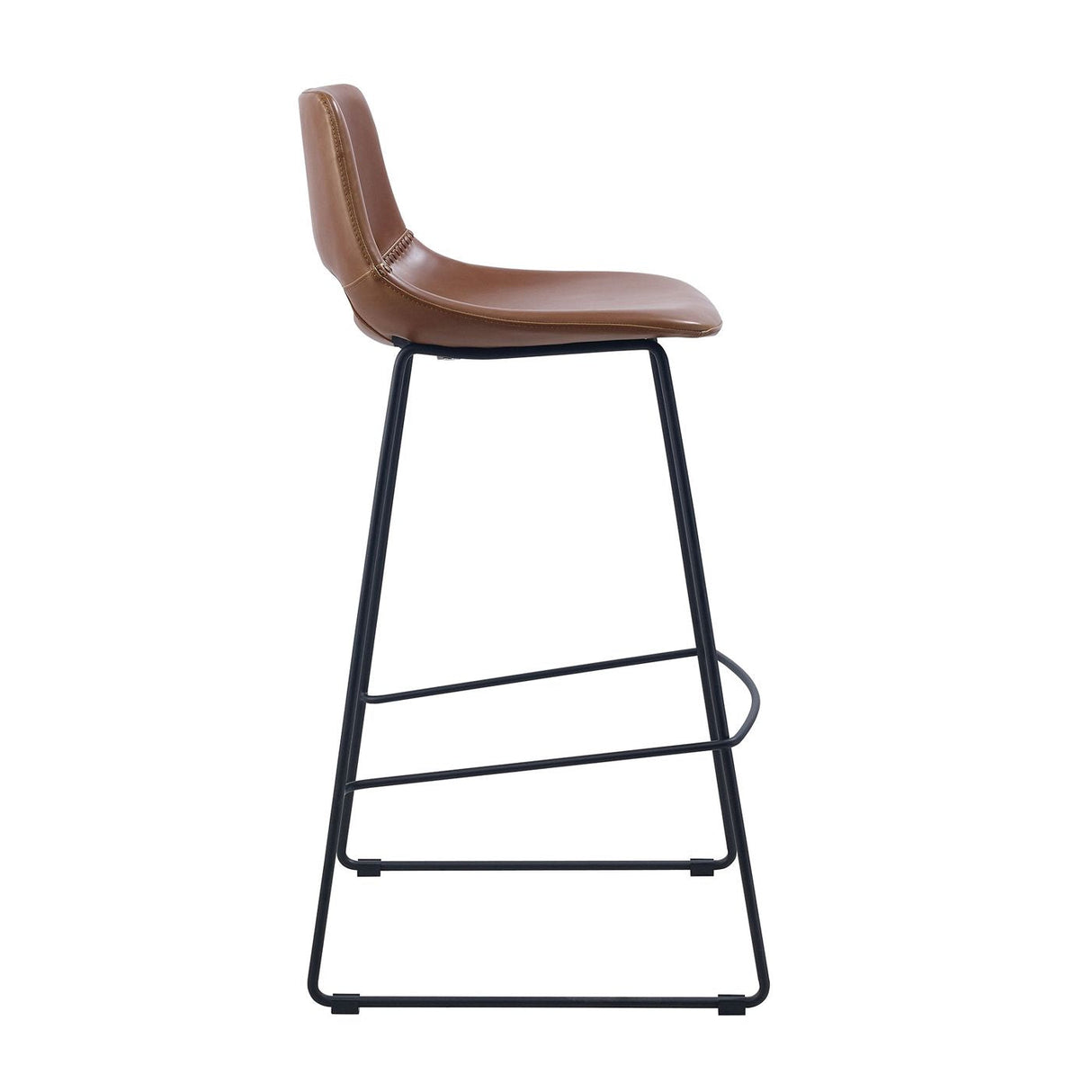 Ziggy bar stool with brown leatherette