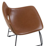 Ziggy bar stool with brown leatherette