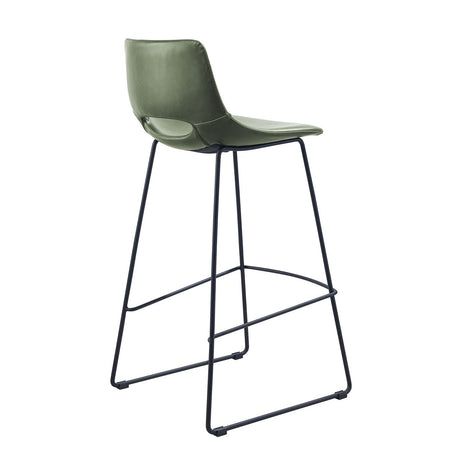 Ziggy Bar Chair with Green Leatherette