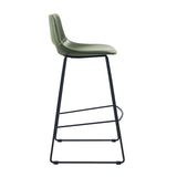 Ziggy Bar Chair with Green Leatherette