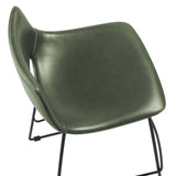 Ziggy Bar Chair with Green Leatherette