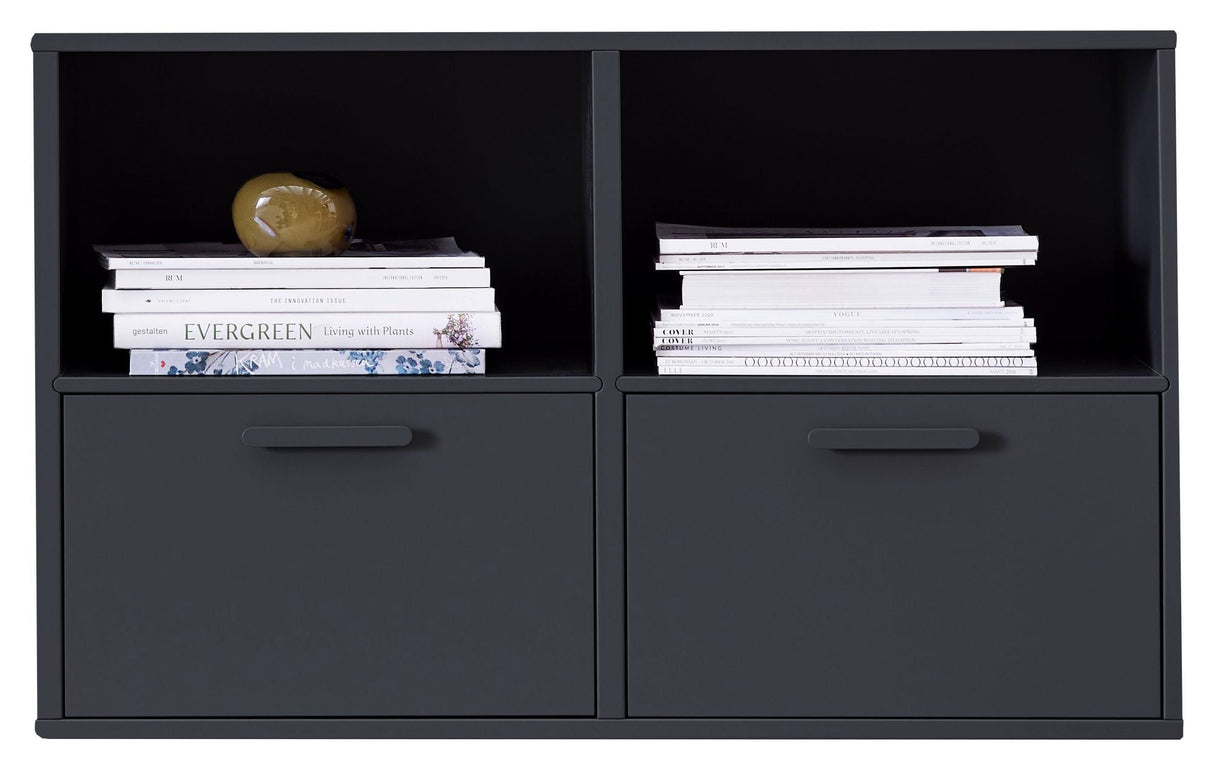 Keep Shelf with 2 fixed shelves. Module 004, Black