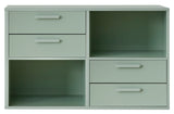 Keep Shelf with 2 fixed shelves. Module 004, Dusty Green