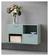 Keep Shelf with 2 fixed shelves. Module 004, Dusty Green