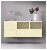 Keep Shelf with 3 fixed shelves. Module 005, Light Yellow