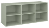 Keep Shelf with 3 fixed shelves. Module 005, Dusty Green