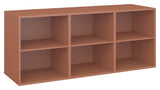 Keep Shelf with 3 fixed shelves. Module 005, Terracotta