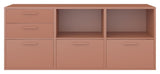 Keep Shelf with 3 fixed shelves. Module 005, Terracotta